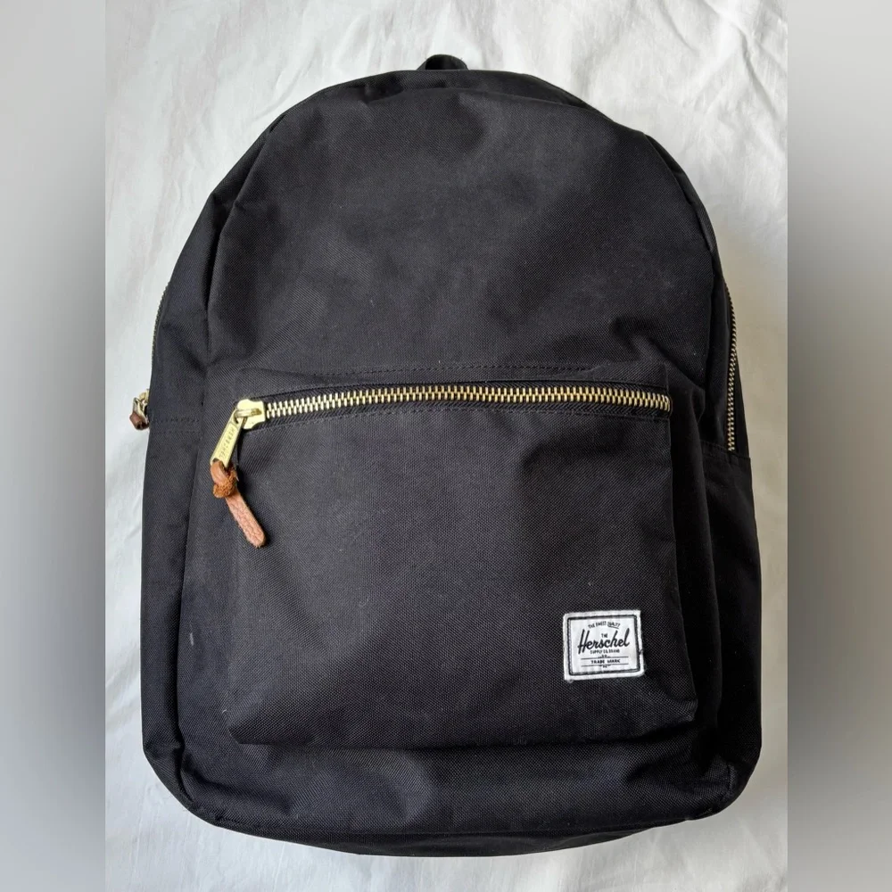 Herschel Supply Company Black Settlement Canvas Laptop Padded Backpack